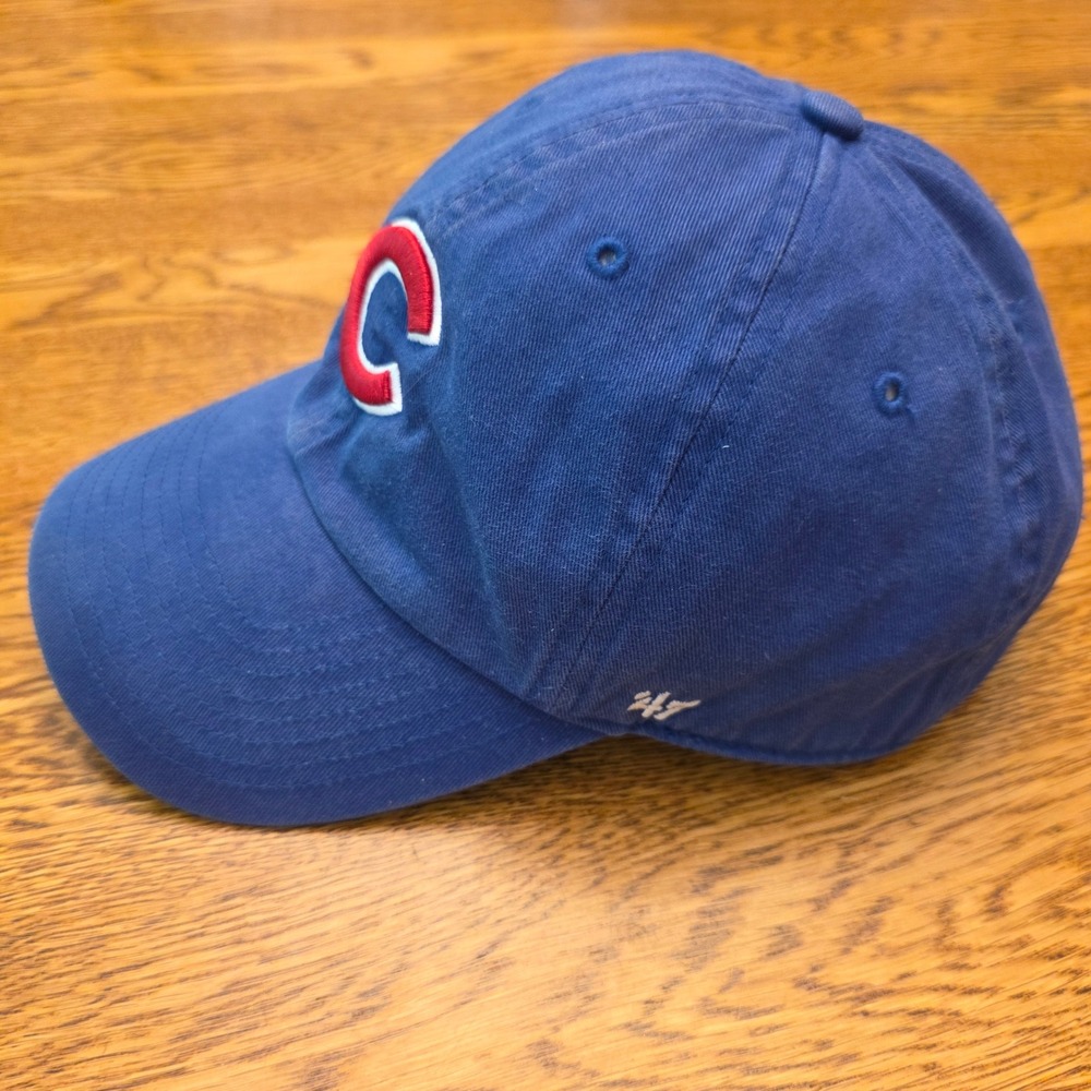 47 Brand Chicago Cubs MLB Baseball Cap Blue Adjustable Strapback Dad Hat OSFA - Picture 2 of 14